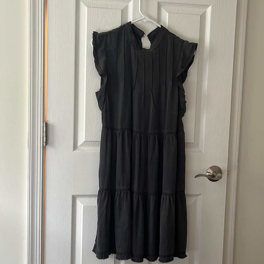 Anthro black tencel dress